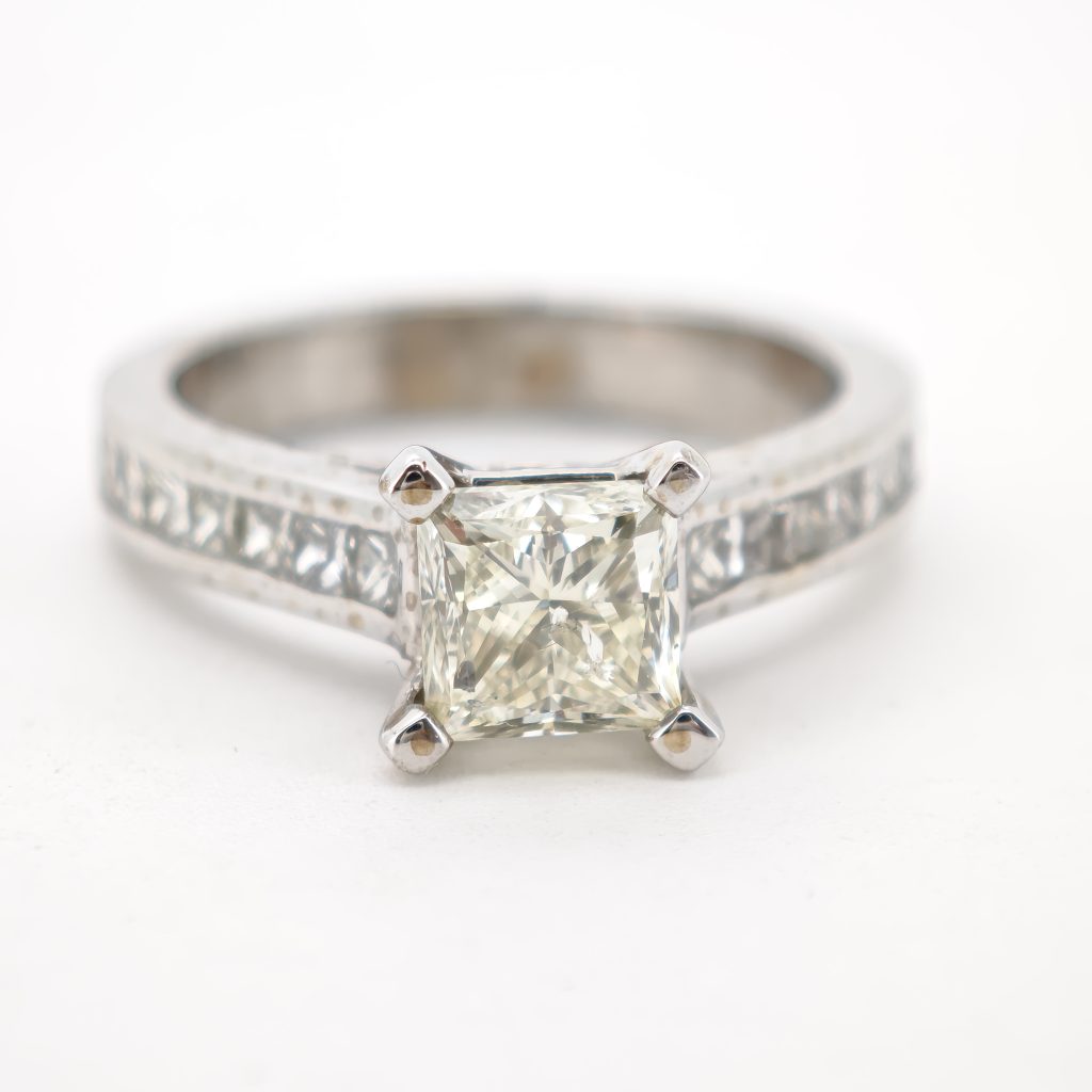 inel logodna aur 14k cu diamante 1.86ct