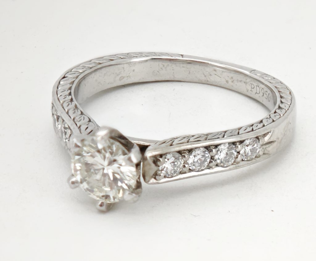 inel logodna paladium si diamante 0.90ct