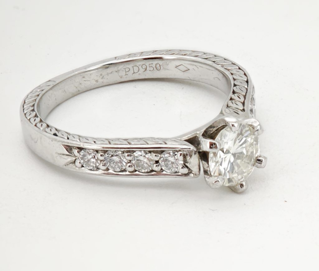 inel logodna paladium si diamante 0.90ct