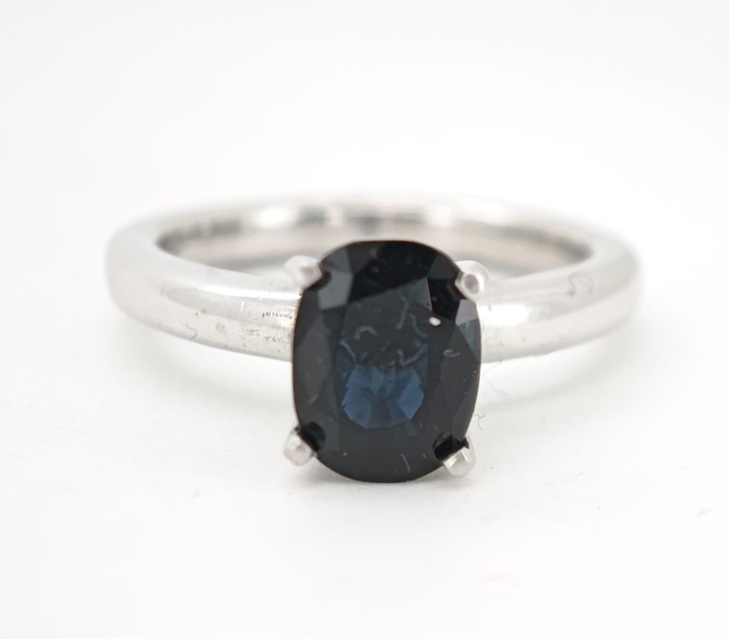 inel platina cu safir 2.22ct cetificat gls