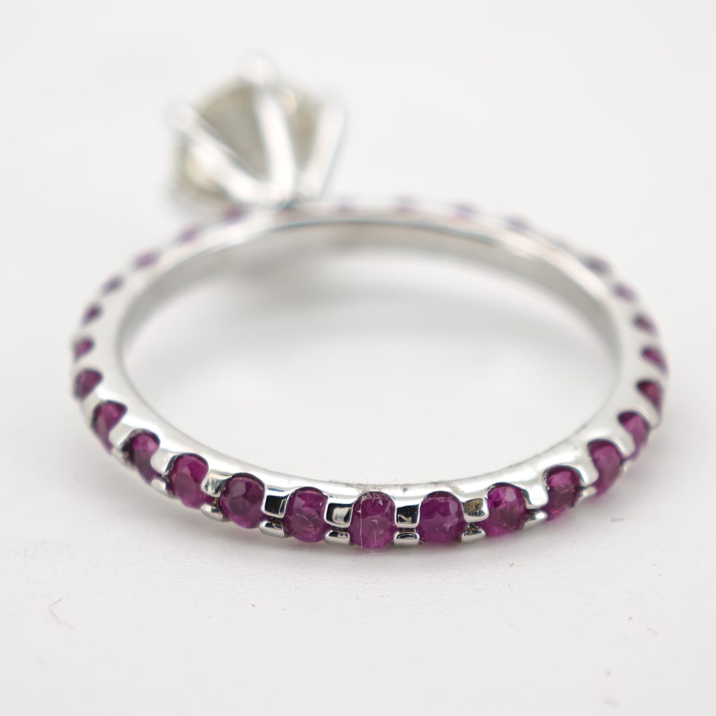 inel aur 14k cu diamante si safire 1.31ct