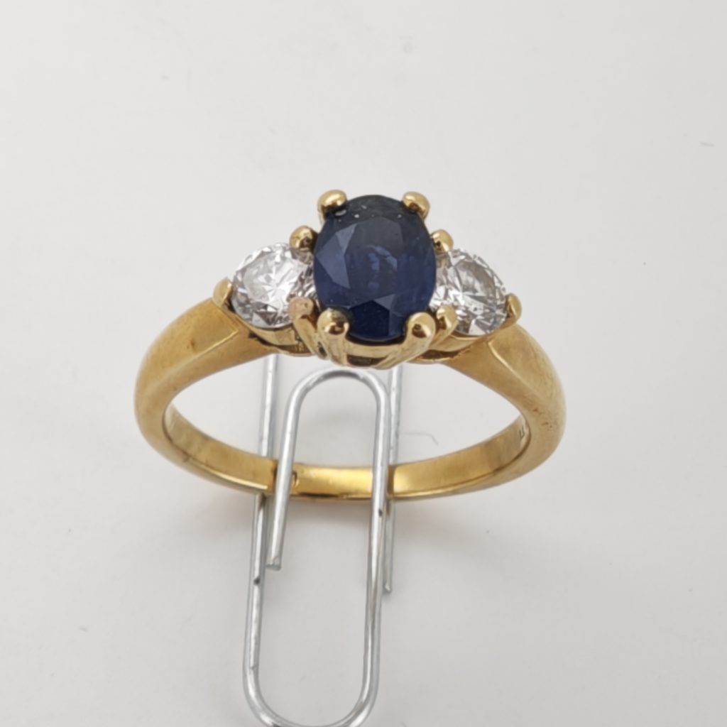 inel safir si diamante 1.5ct