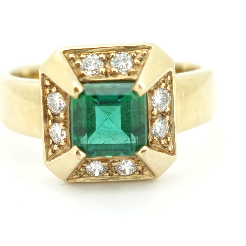 inel smarald si diamante 1.82ct