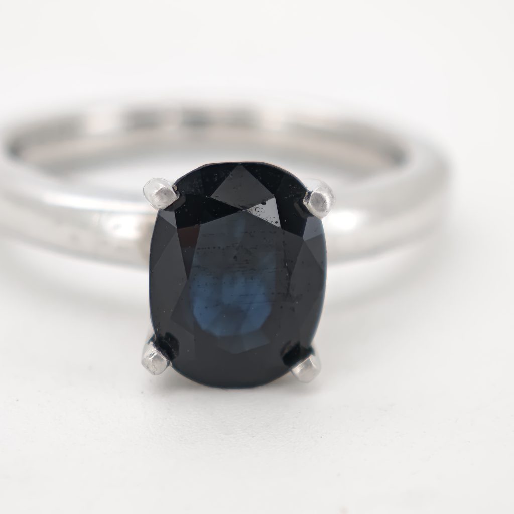 inel platina cu safir 2.22ct cetificat gls