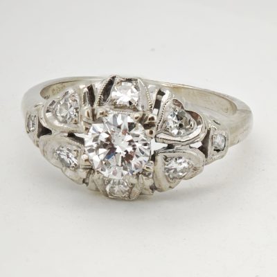 inel 14k cu diamante model vintage 0,86ct