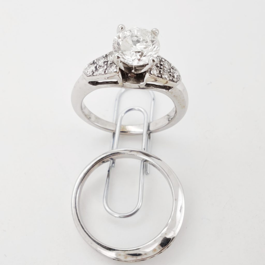 inel logodna 14k cu diamante 1,65ct inclusiv verigheta