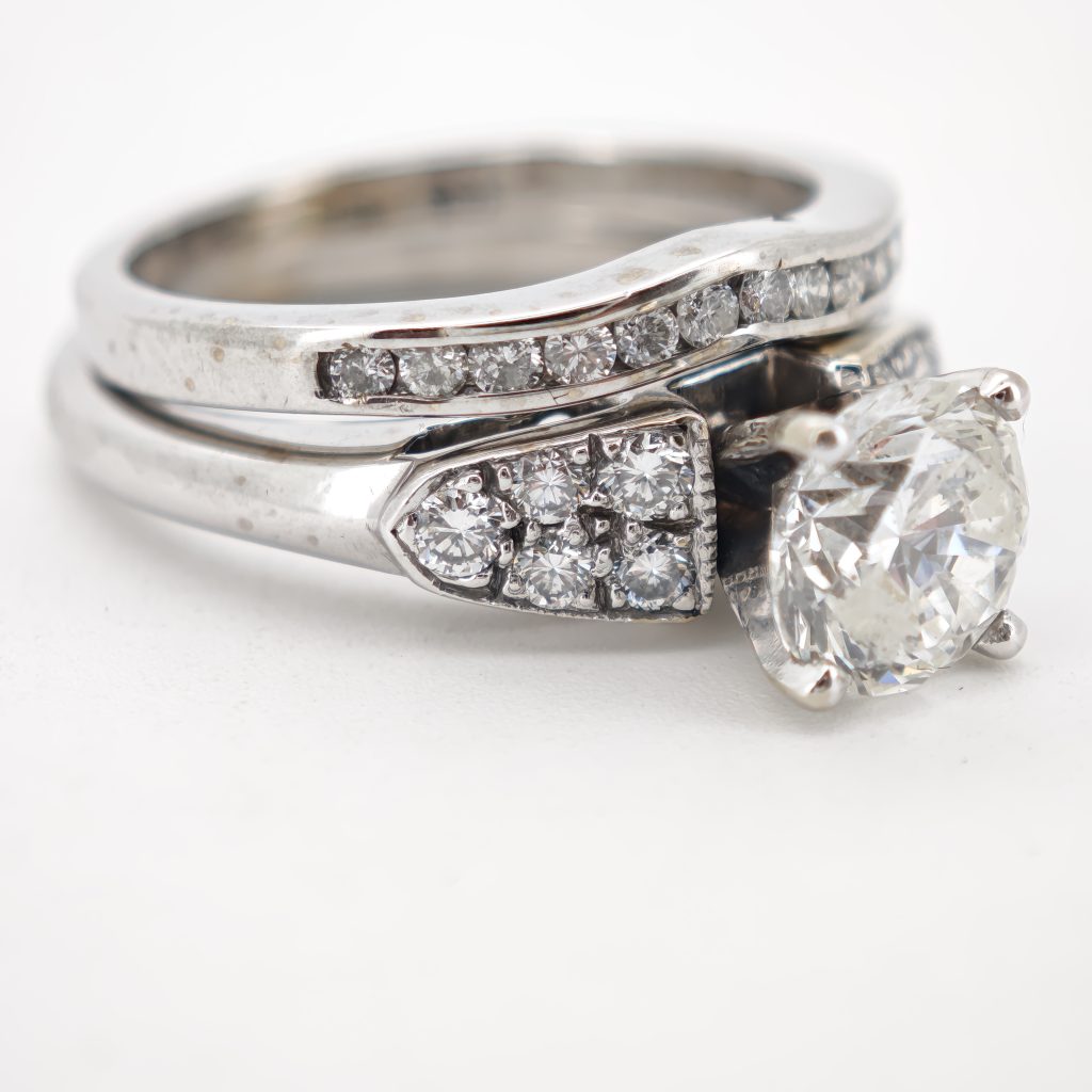 inel logodna 14k cu diamante 1,65ct inclusiv verigheta