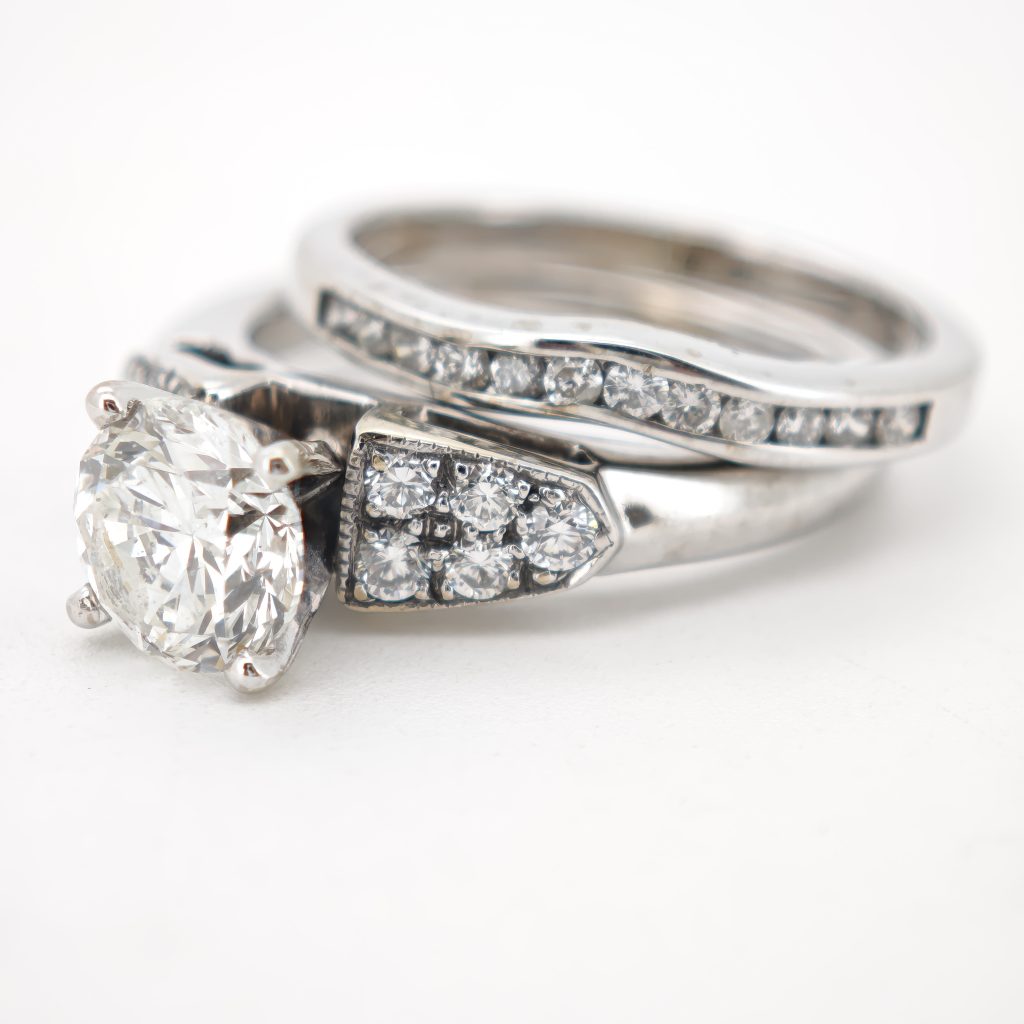 inel logodna 14k cu diamante 1,65ct inclusiv verigheta