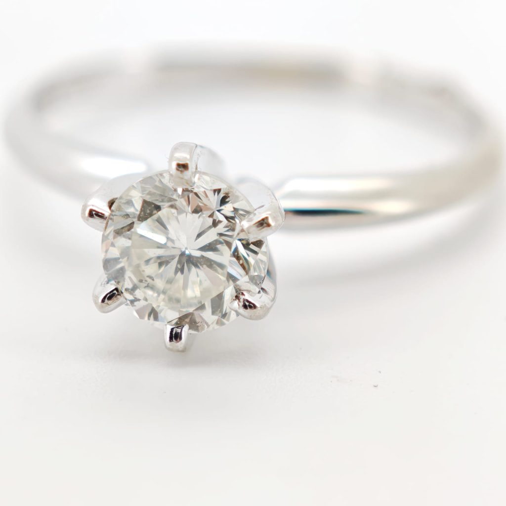 inel logodna cu diamant 0.70ct aur 14k