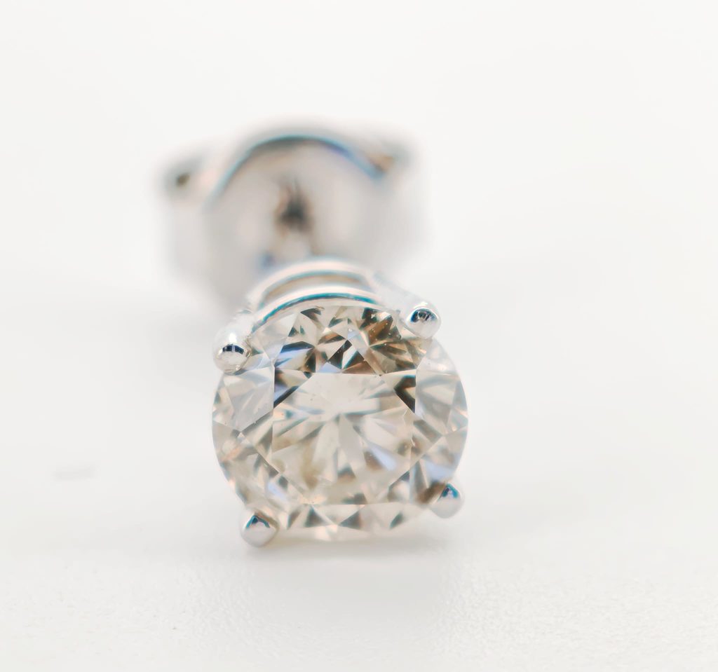 cercel aur 14k cu diamant 0.55ct marca zei