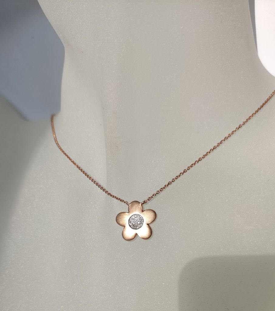 colier aur 14k cu diamante 0,06ct