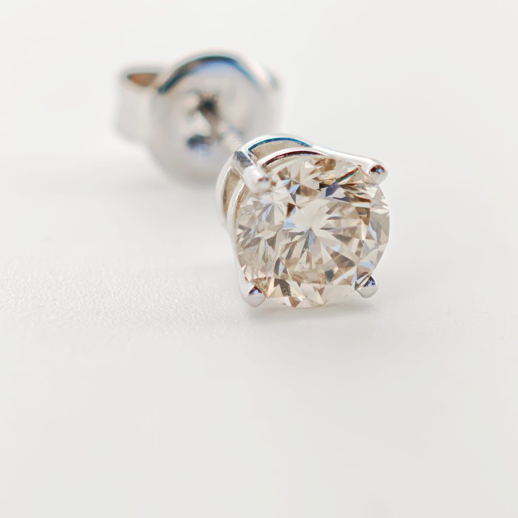 cercel aur 14k cu diamant 0.55ct marca zei