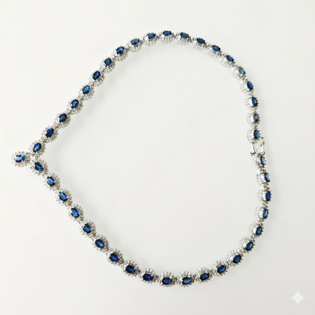 colier aur 14k cu diamnte si sapphire colier aur 14k cu diamnte si sapphire