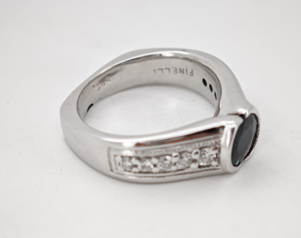 inel aur 14k safir si diamante