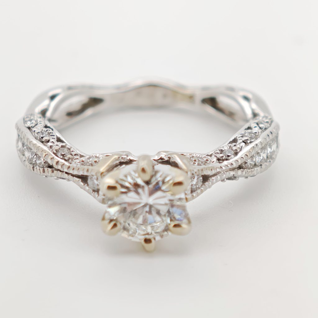 inel logodna aur 14k cu diamante 1.05ct