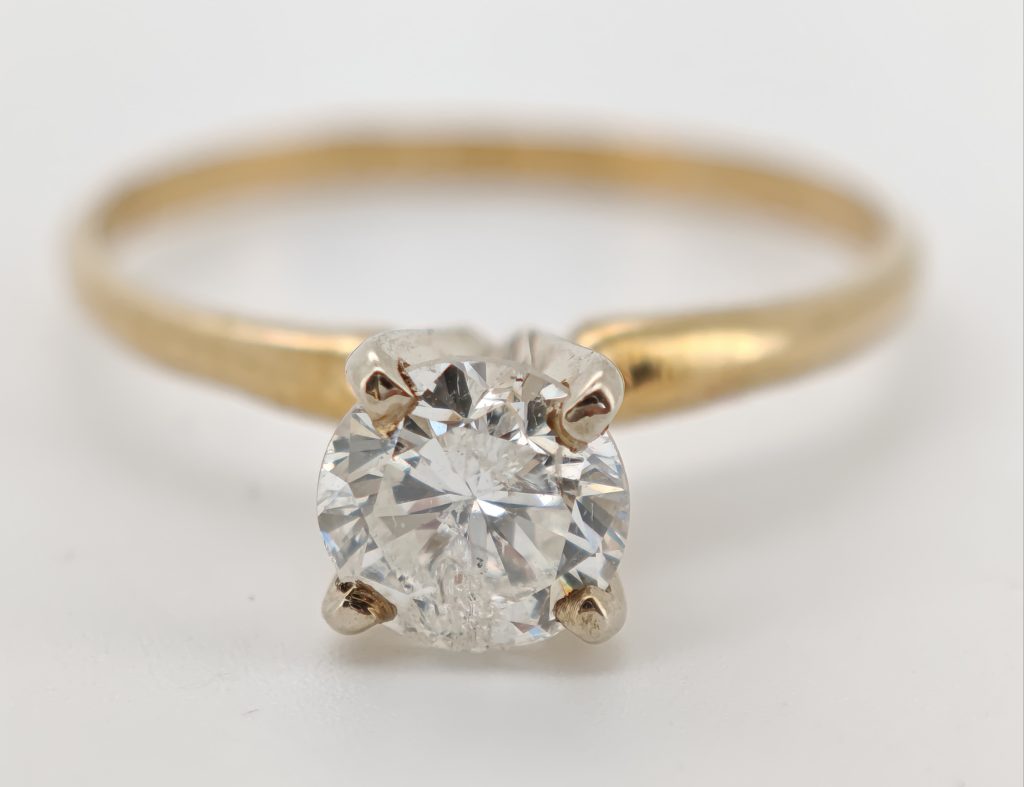 inel logodna aur 14k cu diamant 0.8ct