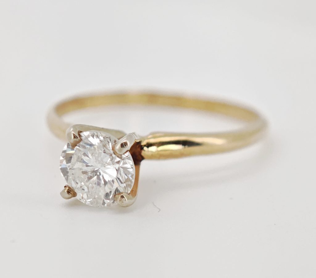 inel logodna aur 14k cu diamant 0.8ct