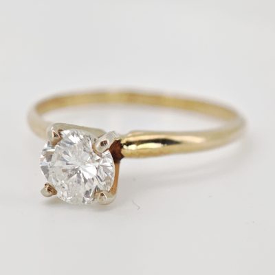 inel logodna aur 14k cu diamant 0.8ct