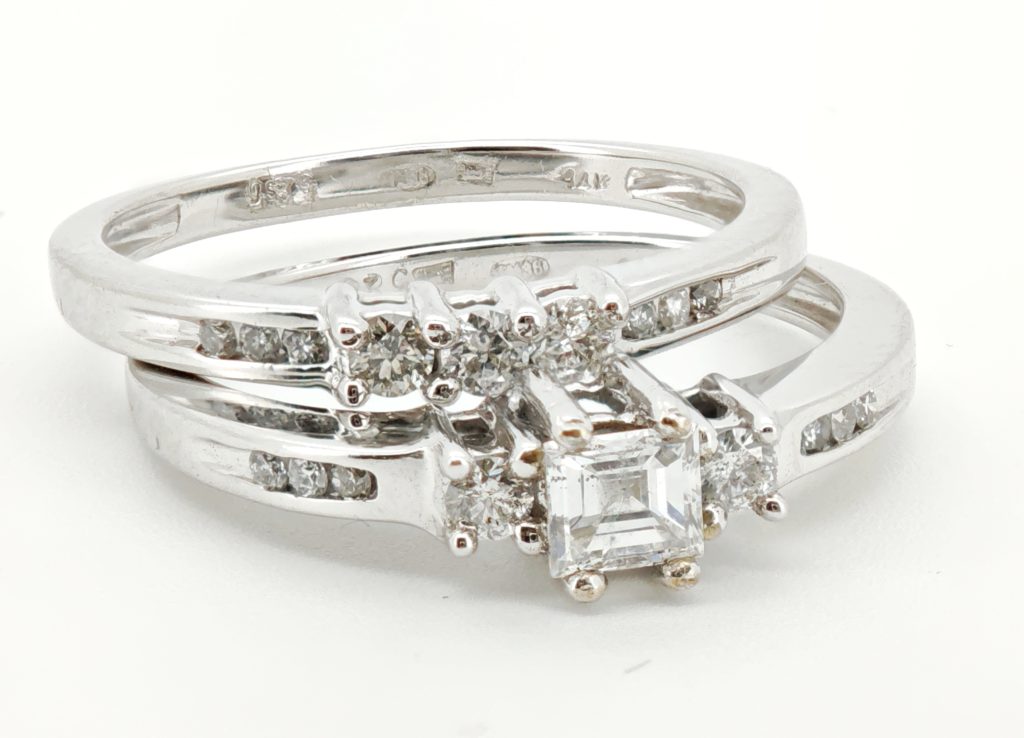 inel si verigheta aur 14k cu diamante 0,55ct