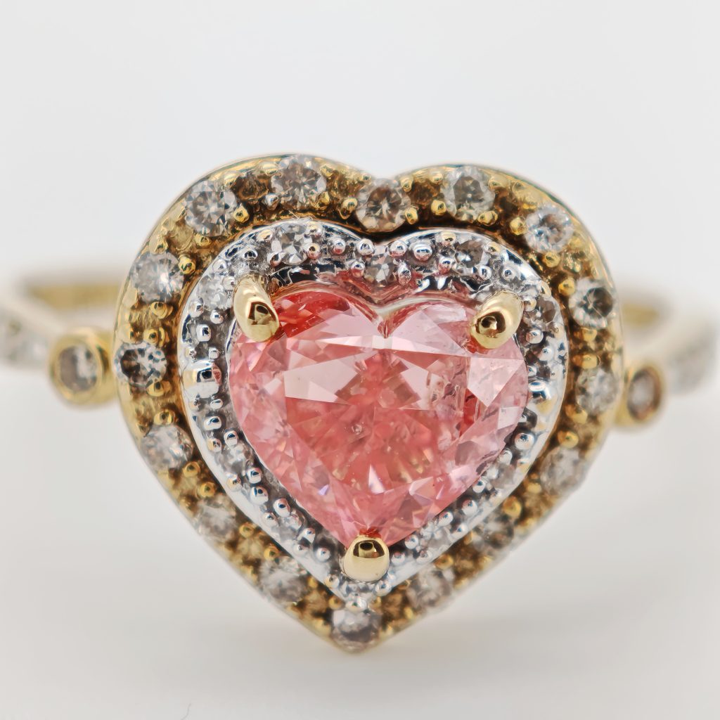 inel logodna aur 14k cu diamant roz 1.35ct