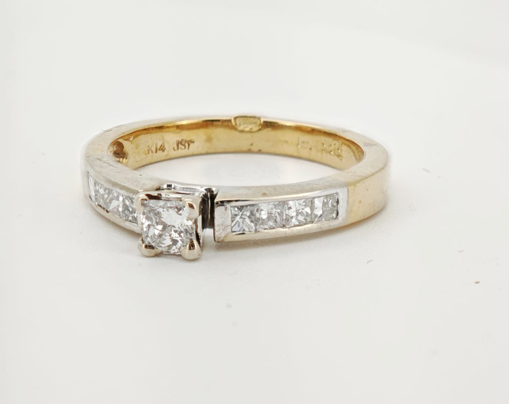 inel aur 14k cu diamante 0.75ct