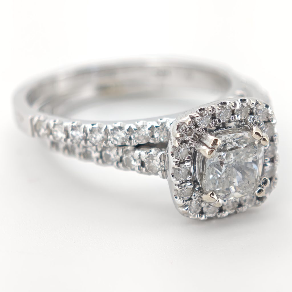 inel logodna cu diamante si verigheta 2.06ct