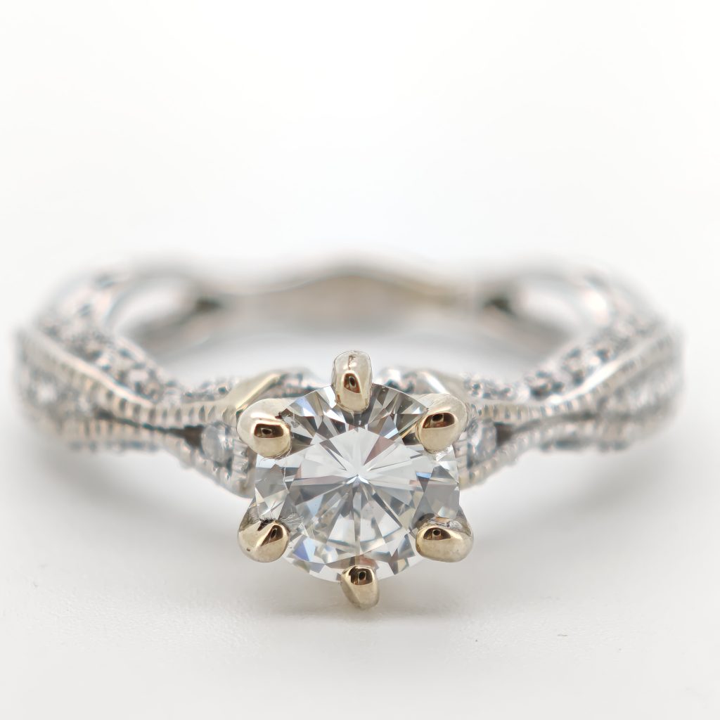 inel logodna aur 14k cu diamante 1.05ct