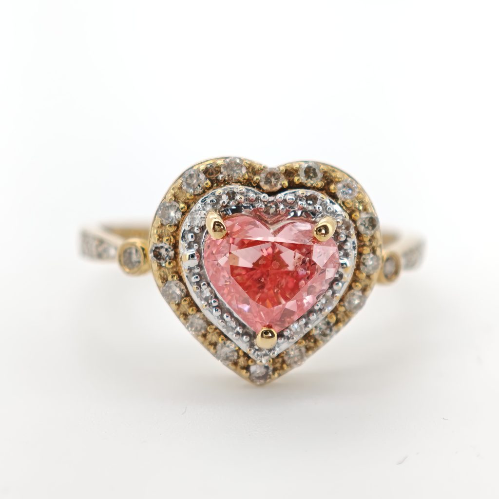 inel logodna aur 14k cu diamant roz 1.35ct