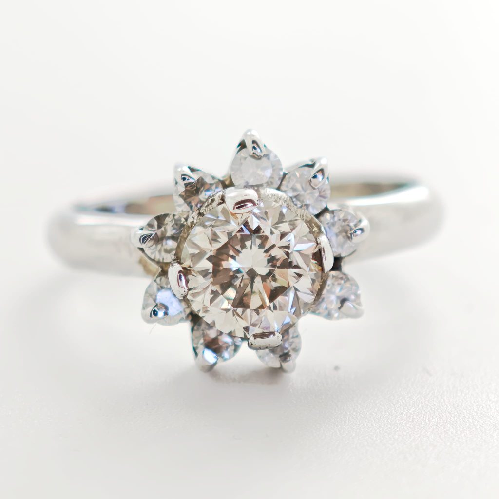 inel aur 14k cu diamante 1.40ct