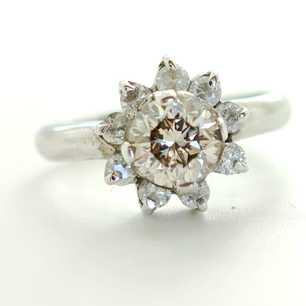inel aur 14k cu diamante 1.40ct