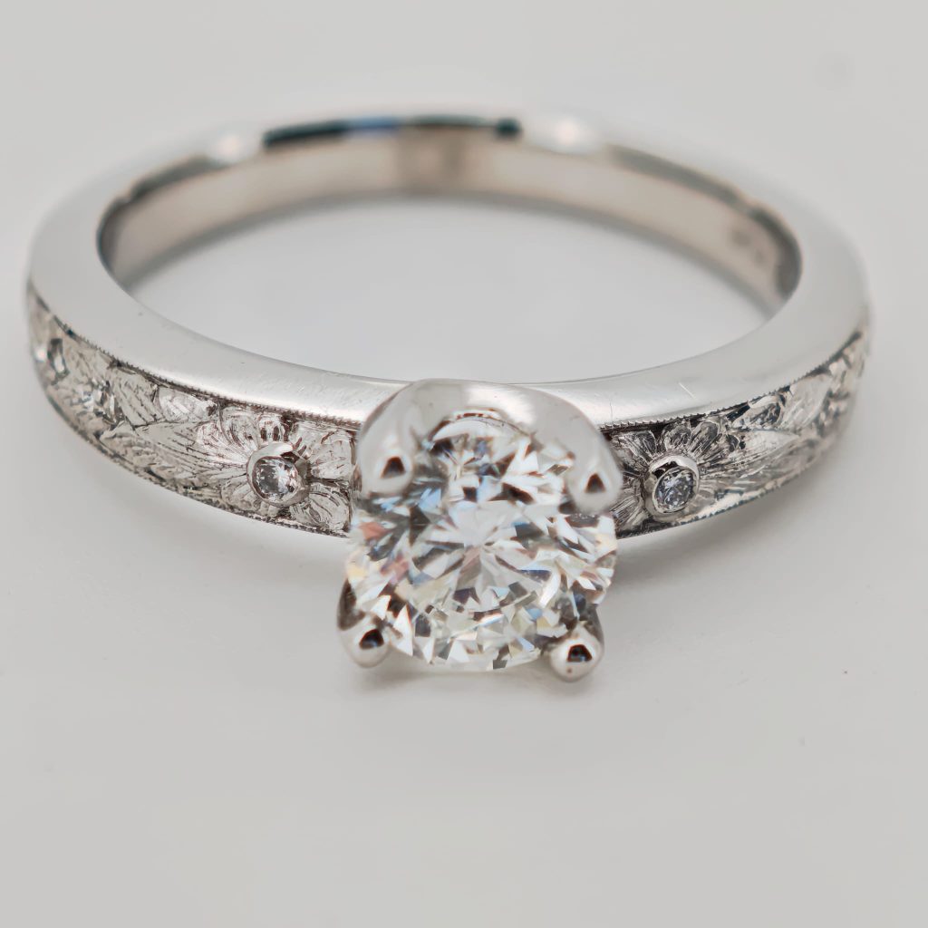 inel platina si diamante 1.00ct