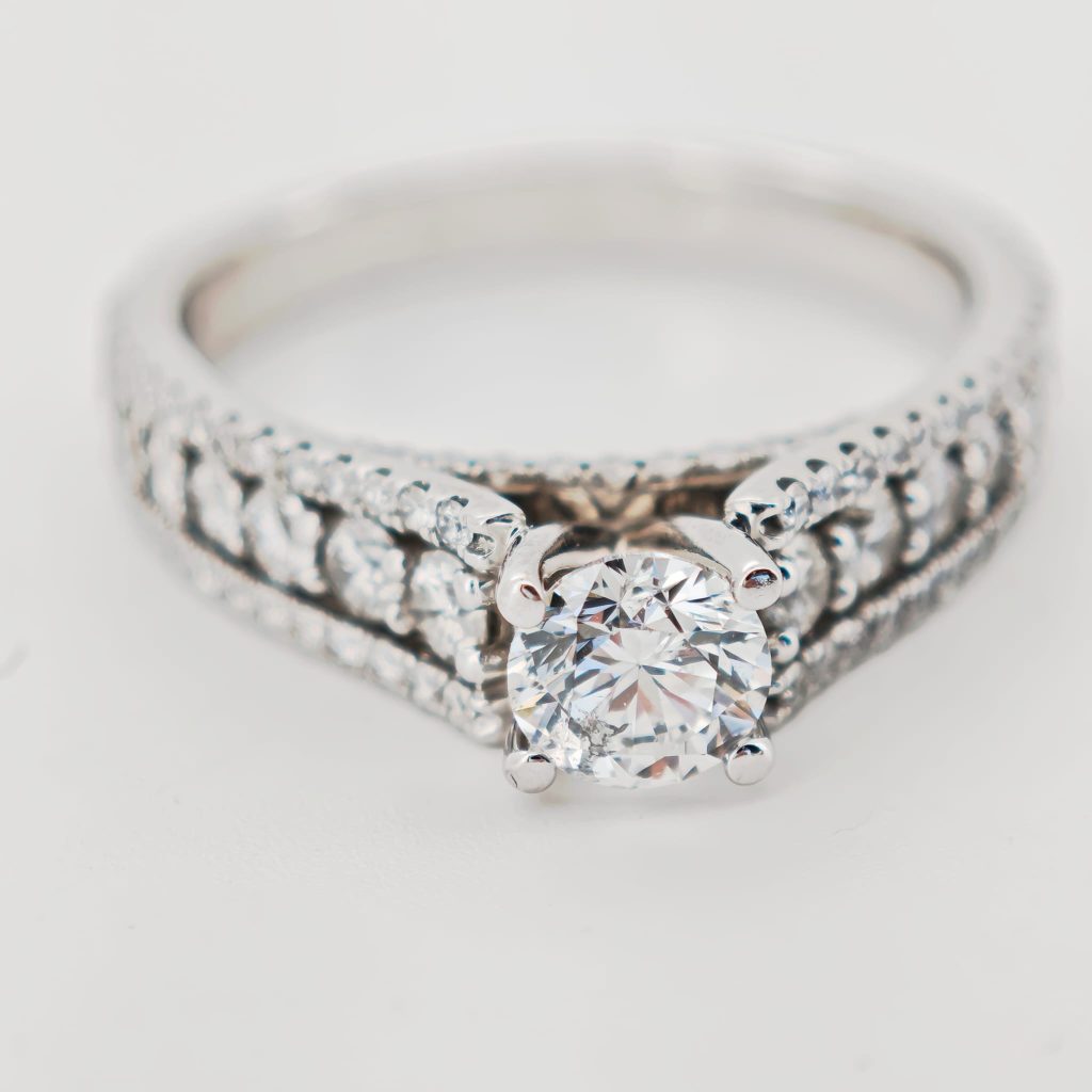 inel 14k cu diamante 2.52ct inscriptionare laser pe diamant