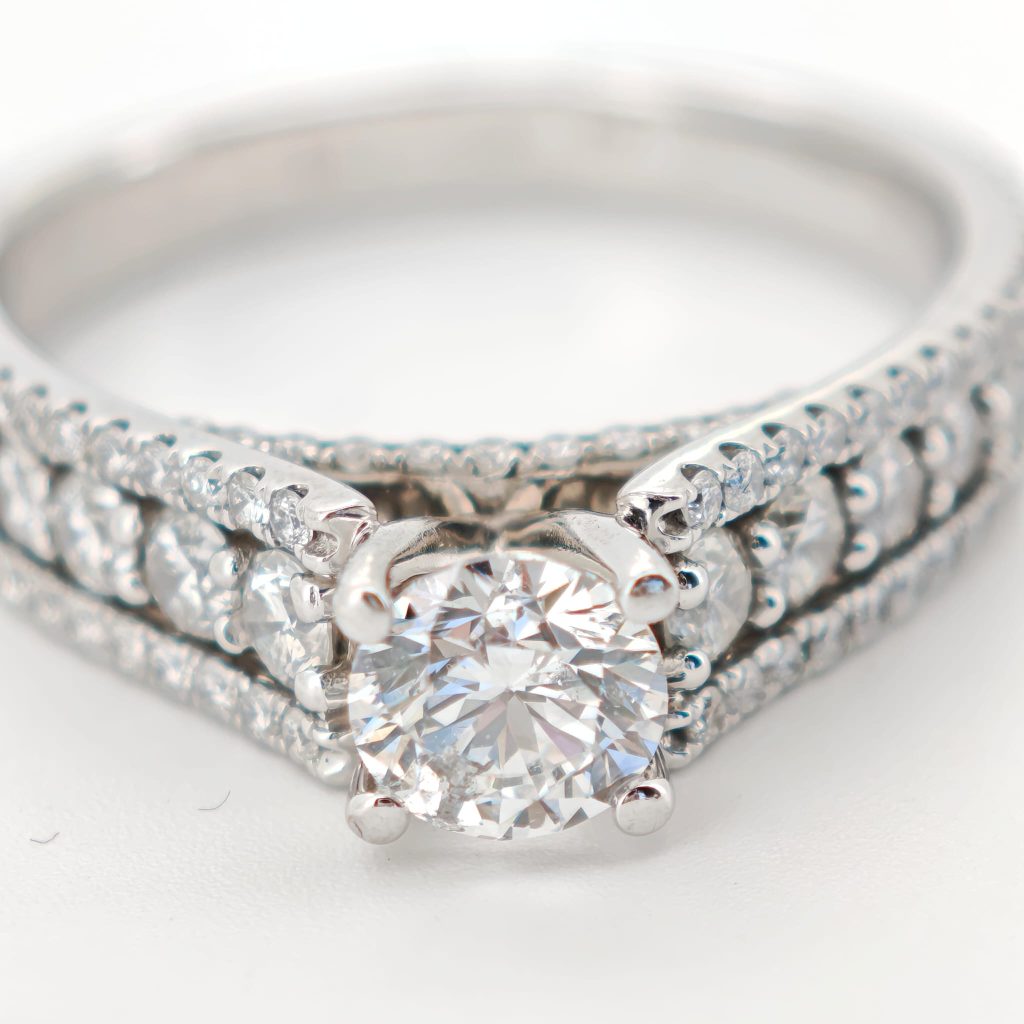 inel 14k cu diamante 2.52ct inscriptionare laser pe diamant