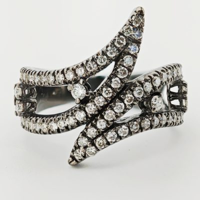 inel aur 14k black gold cu diamante 1.20ct