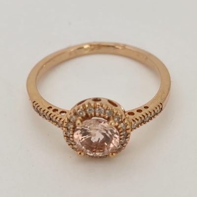 Inel 14k cu Morganite si diamante