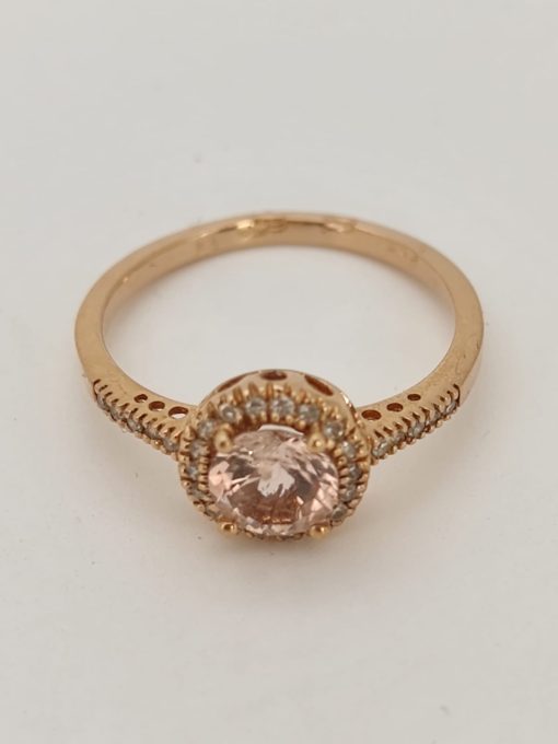 Inel 14k cu Morganite si diamante