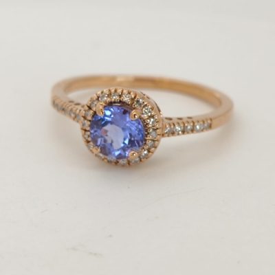 Inel 14k cu Tanzanite si diamante