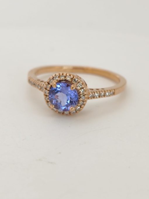 Inel 14k cu Tanzanite si diamante