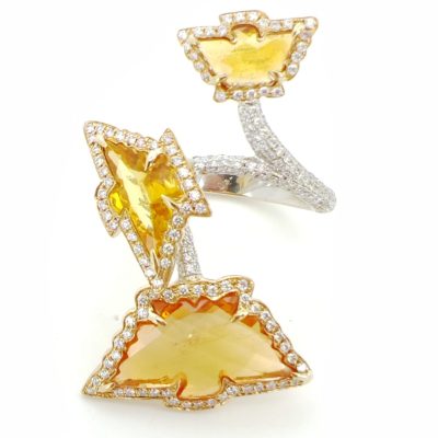 Inel Cocktail 18k cu safire si diamante