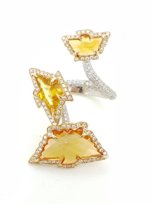 Inel Cocktail 18k cu safire si diamante