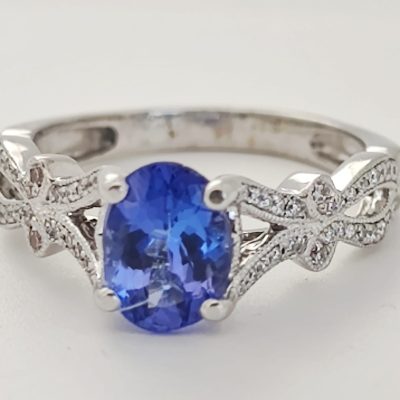 Inel 14k cu Tanzanite si diamante