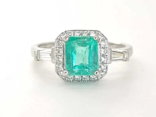 Inel 18k cu smarald si diamante