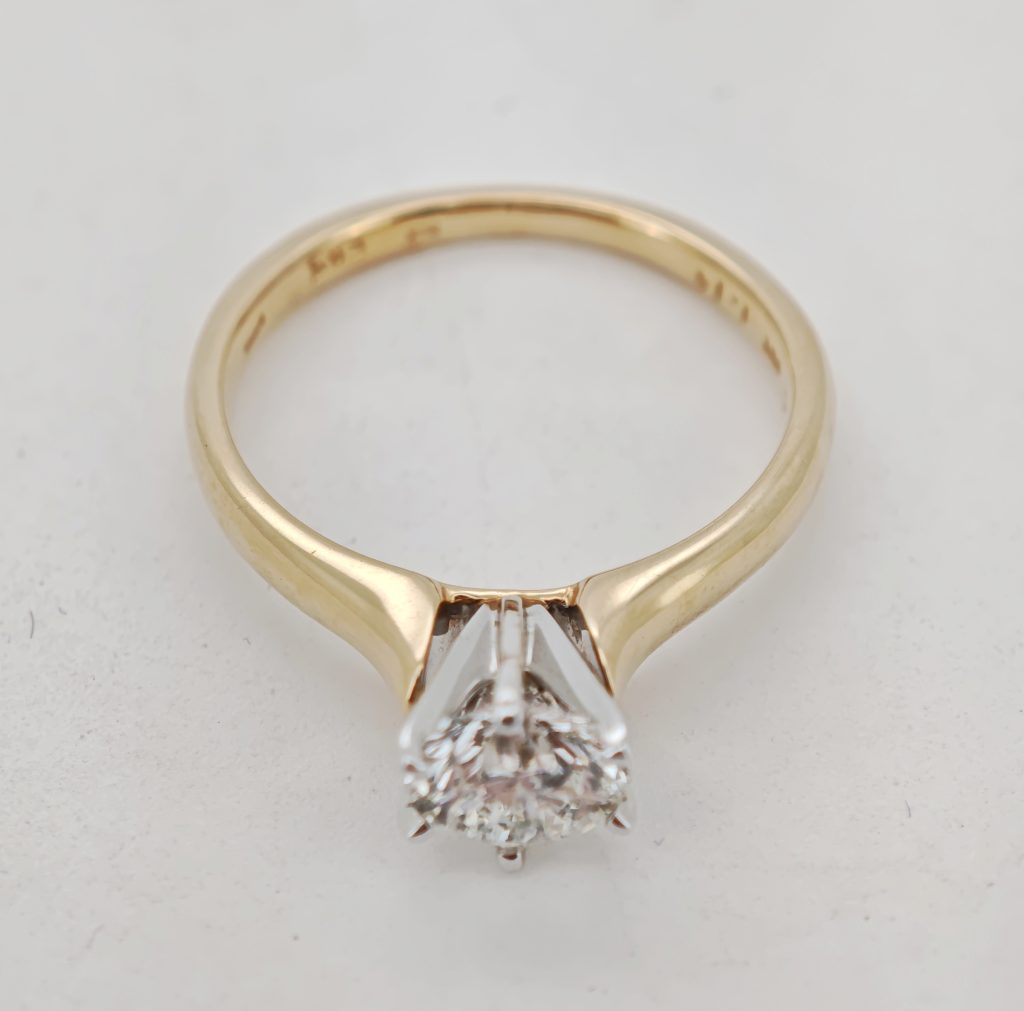 inel logodna aur 14k cu diamant 1.14ct