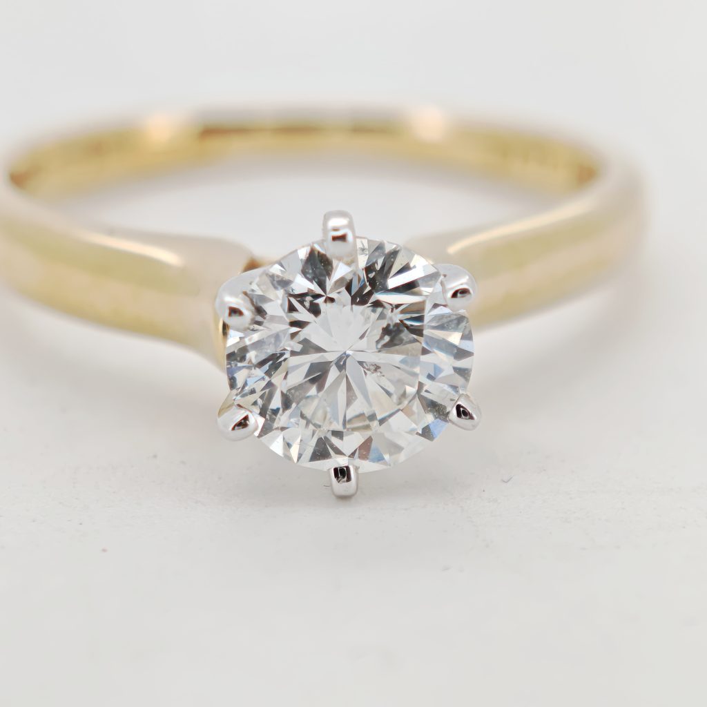 inel logodna aur 14k cu diamant 1.14ct