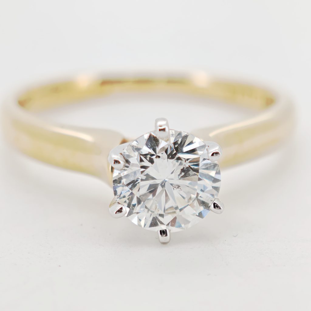 inel logodna aur 14k cu diamant 1.14ct