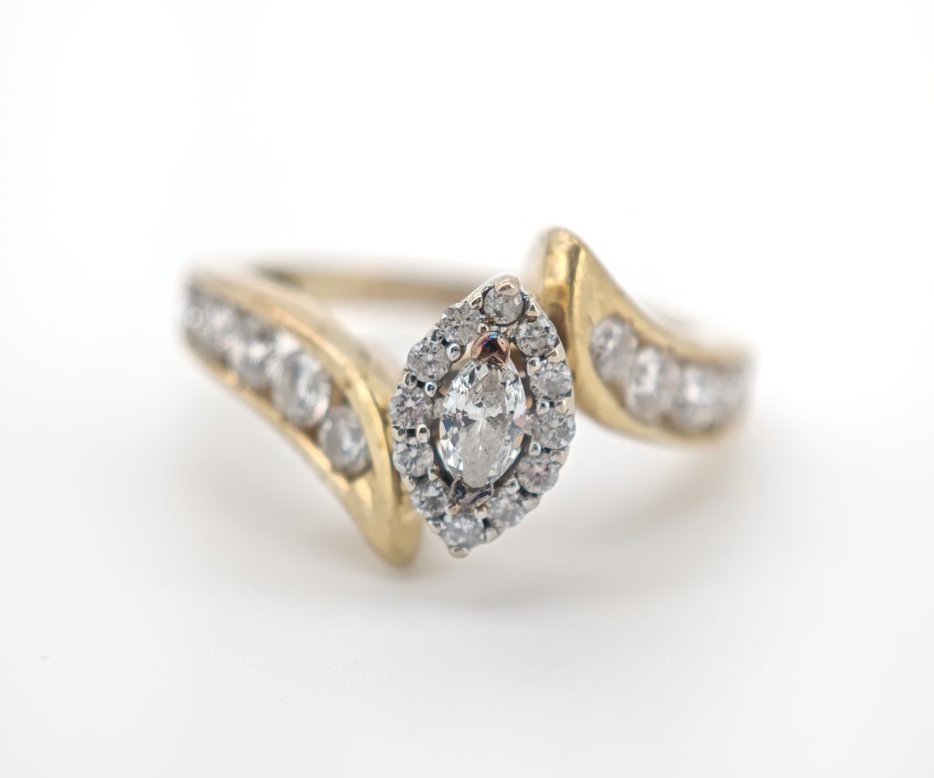 inel aur 14k cu diamante 1.02ct