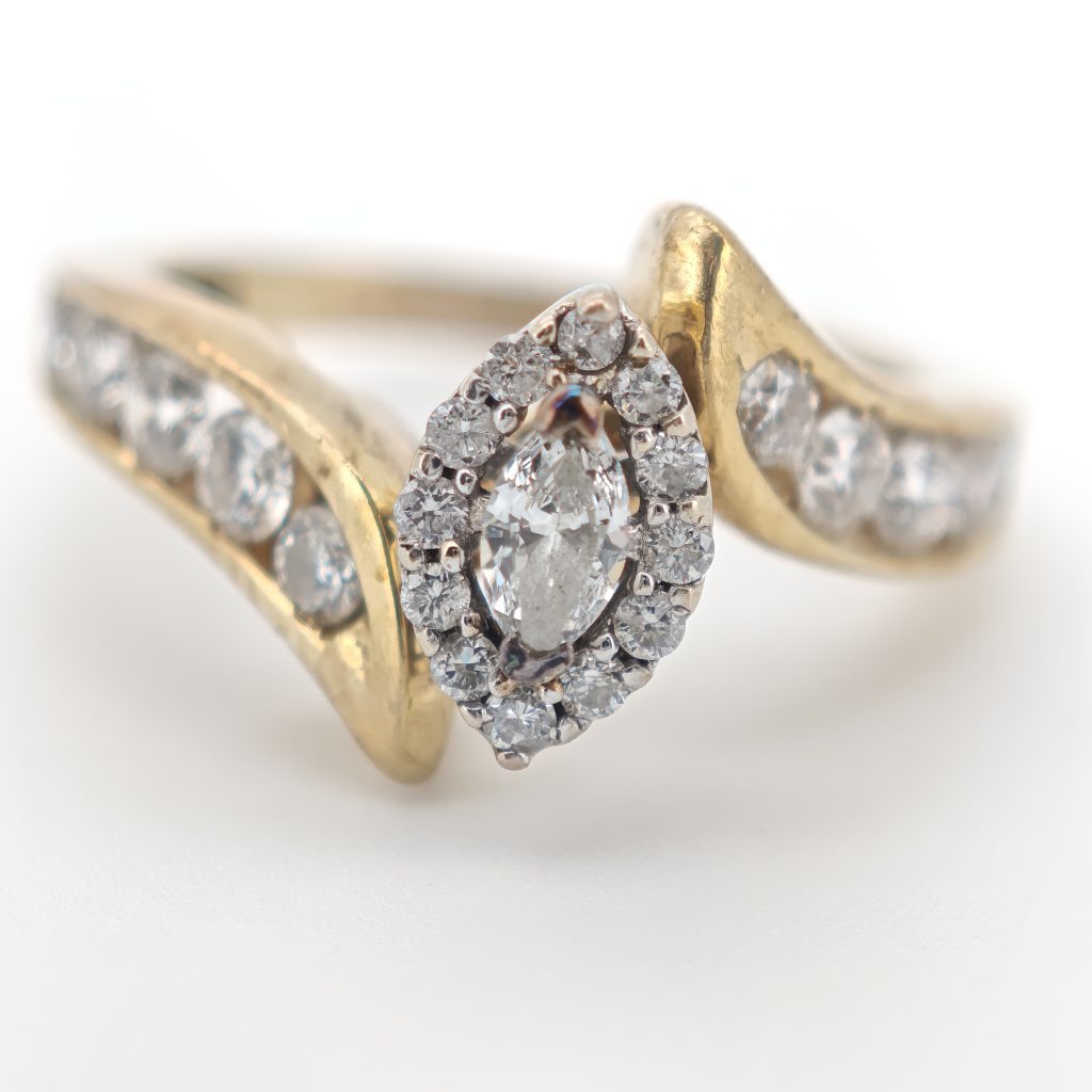 inel aur 14k cu diamante 1.02ct