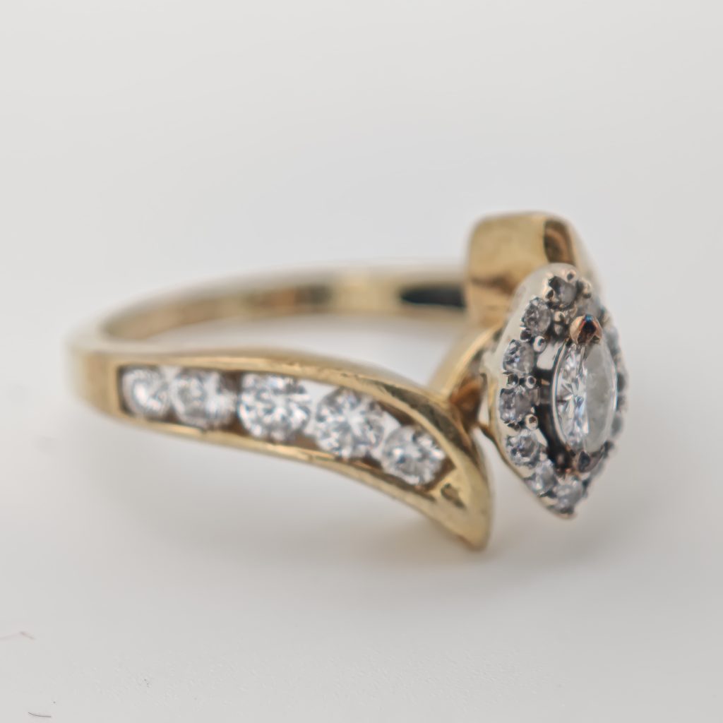 inel aur 14k cu diamante 1.02ct