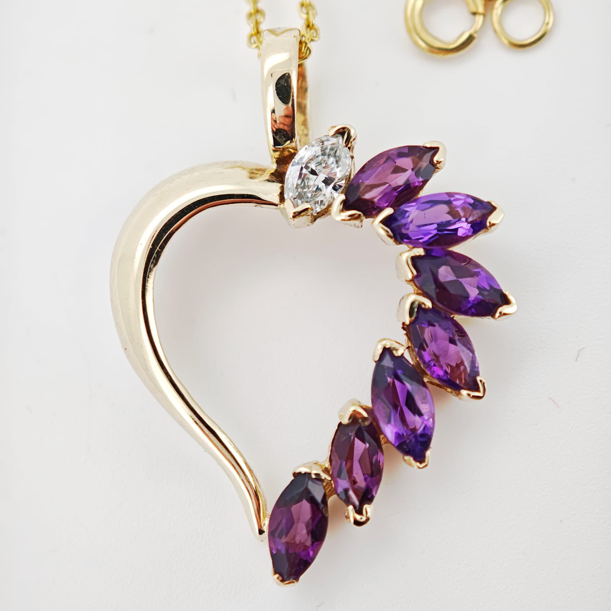 colier 14k cu ametist si diamante colier 14k cu ametist si diamante